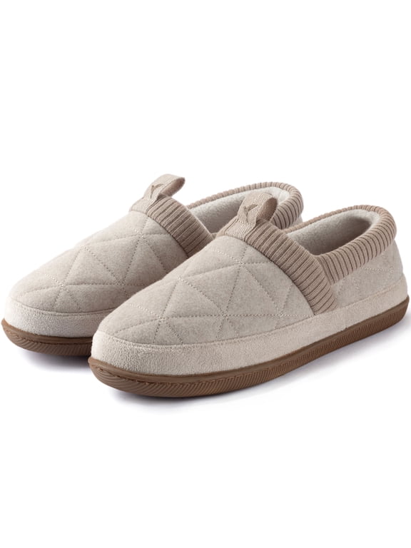 Women's Closed-Back Slippers with Soft Knit Cuff