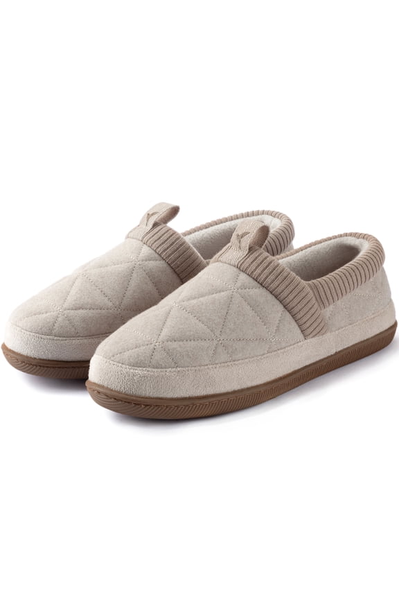 Women's Closed-Back Slippers with Soft Knit Cuff