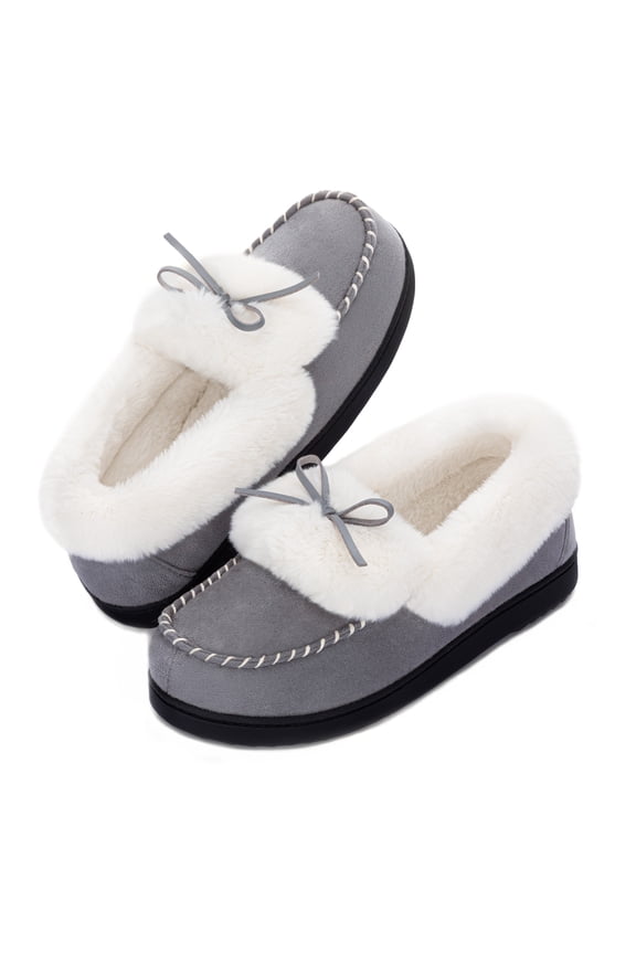Women's Plush Faux Fur Moccasin Slippers