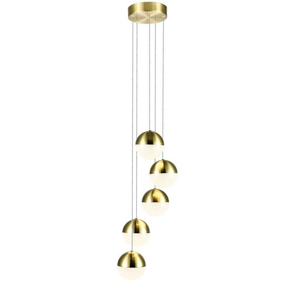 Ravello 5-Light Integrated LED ETL Certified Aluminum Chandelier - Brass