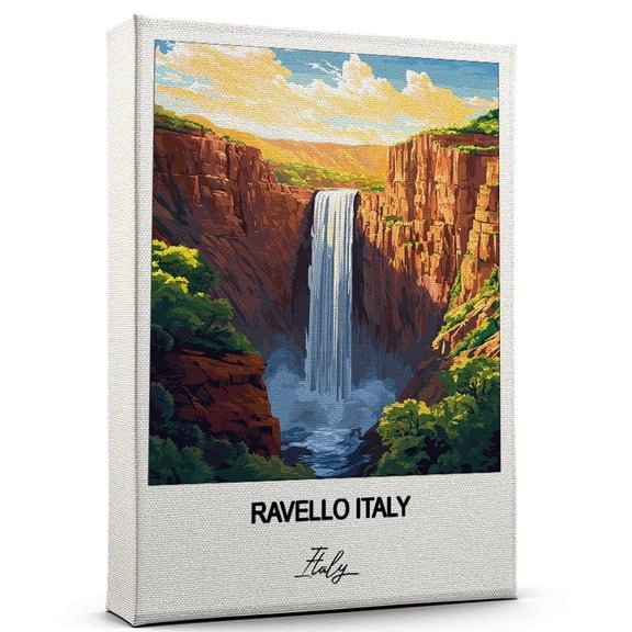 Ravello Italy Travel Canvas Wall Art Beautiful Travel Decor for Bedroom, Office Italy Canvas Print Serene and Scenic Wall Decor Gift for Travel Lovers