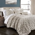 thumbnail image 1 of Lush Decor Ravello Pintuck 5-Piece Pintuck Comforter Sets, King, 1 of 10
