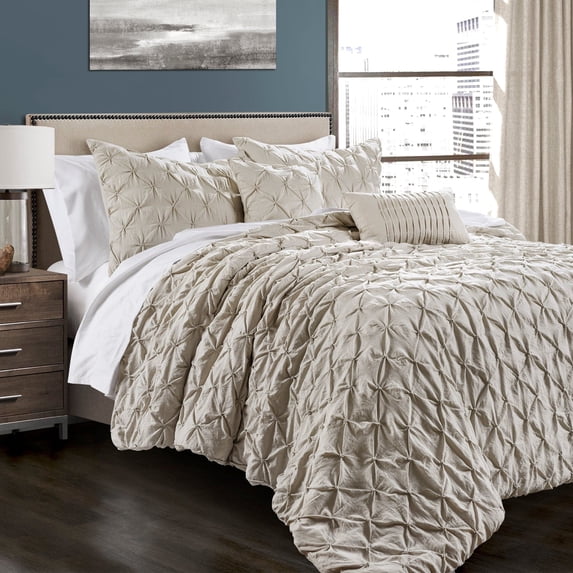 Lush Decor Ravello Pintuck 5-Piece Pintuck Comforter Sets, King
