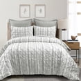 thumbnail image 1 of Ravello Pintuck Stripe Comforter Gray 5Pc Set King, 1 of 7