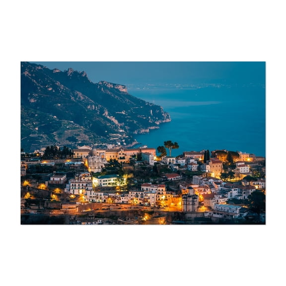 Over Ravello - Ravello Campania Italy Photography Scenic Landscape Coastal Night Sky Architecture Travel Poster City Unframed Wall Art Print 4 x 6 inches