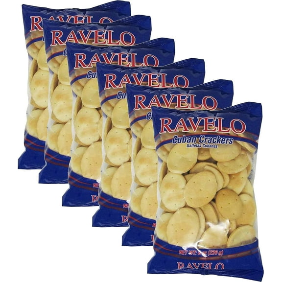 Ravelo Galletas Cubanas, Ravelo Cuban Krackers 8 OZ (226 gr) Paquete de 6