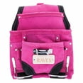 thumbnail image 1 of Raven 10 Pocket Pink Tool Belt Pouch  Constructed of Heavy Duty Suede Leather  Great for Fitting Hammers, Nails, Screws, and More, 1 of 9