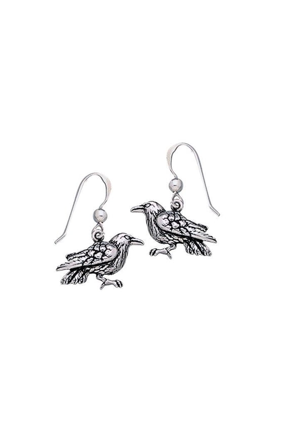 Raven 925 Sterling Silver Earrings Fine Animal Totem Jewelry Mystery Wisdom