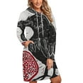 thumbnail image 1 of Raven And Pomegranate Oversized Hoodie Women Drawstring Sweatshirts Personality Loose Hooded Sweatshirt Fashion Raven Linoprint, 1 of 3