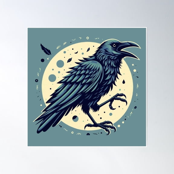 Raven Art Poster Wall Art, Modern Wall Decor, 16x16 UNFRAMED
