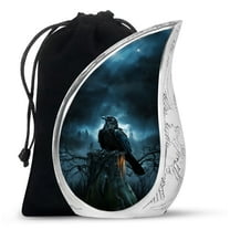 Raven Black Urn Cremation Urn for Adult Ashes Male & Female, Large Urns for Human Ashes Adult Male, Burial Urns for Adult Human Ashes, Funeral Urn, Decorative Urn, Ash Holders for Human Ashes 10 Inch