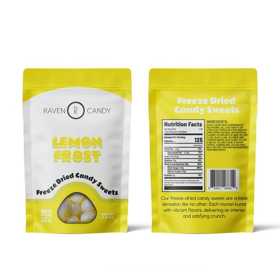 Raven Candy Lemon Frost Freeze Dried Candy 3 oz