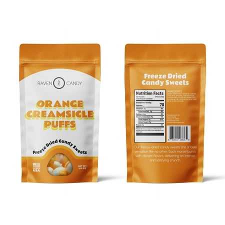 Raven Candy Orange Creamsicle Freeze-Dried Puffs, 28-Count, 1.5 oz
