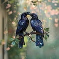 thumbnail image 1 of Raven Couple Window Hanging, Mysterious and Elegant Bird Design, Perfect for Gothic Decor, Unique Car or Home Ornament Gift, 1 of 4