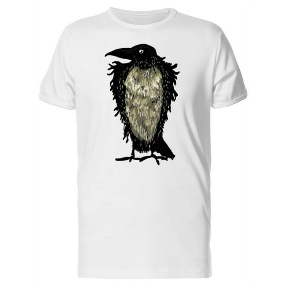 Raven Crow Brush Art T-Shirt Men -Image by Shutterstock, Male Large
