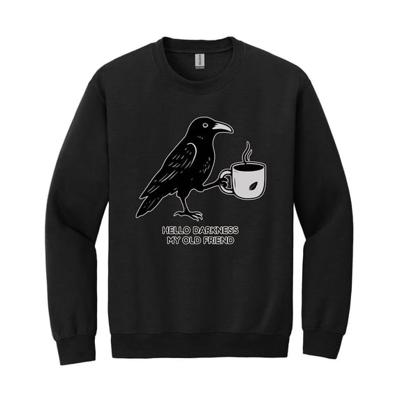 Raven Crow Coffee Lover Sweatshirt, Halloween Fall Graphic Pullover, Gift for Women