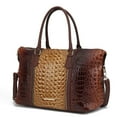 thumbnail image 1 of Raven Faux Crocodile-Embossed Vegan Leather Womens Weekender Bag, 1 of 10