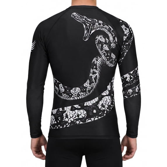 Raven Fightwear Constrictor Snake White IBJJF Approved MMA Rash Guard Medium
