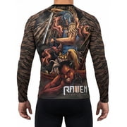 Raven Fightwear Mens Archangel MMA BJJ Rash Guard Black Large