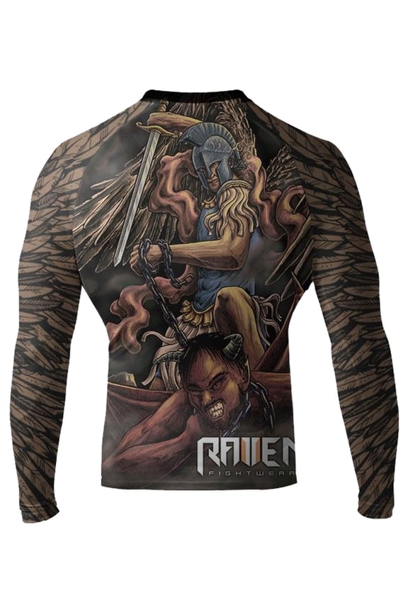 Men's Archangel MMA BJJ Rash Guard Black Medium