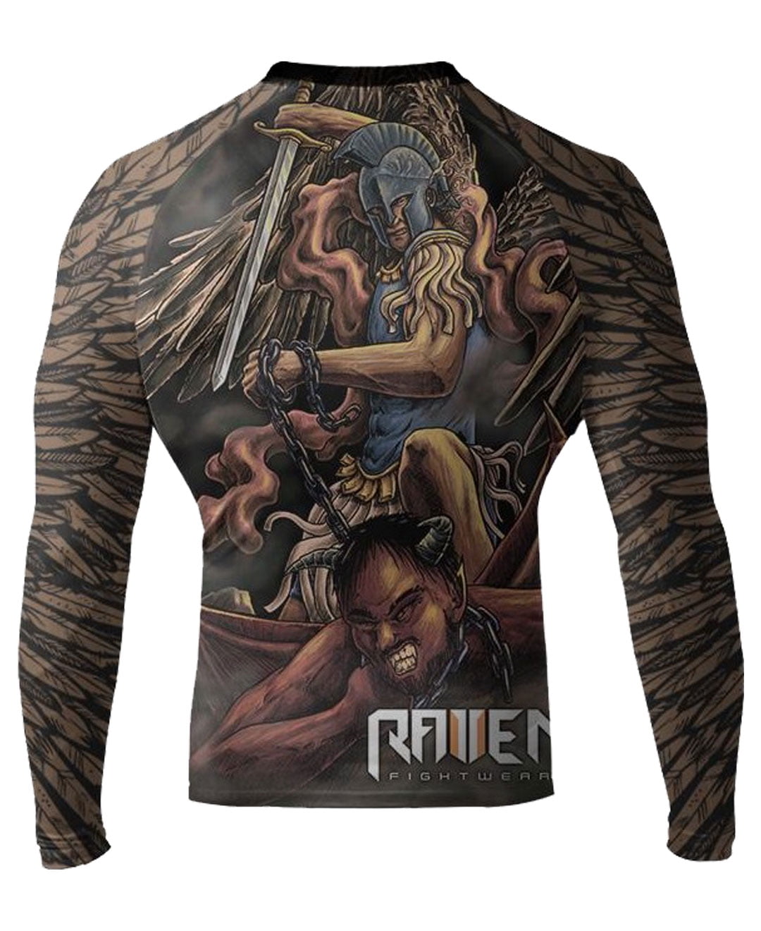 Raven Fightwear Men's Archangel MMA BJJ Rash Guard Black Small ...