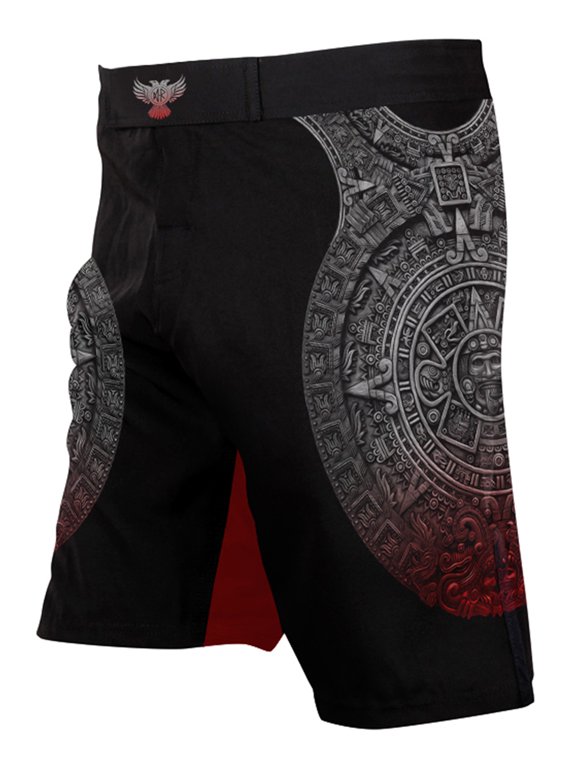 Men's Aztec Ranked BJJ MMA Shorts Black