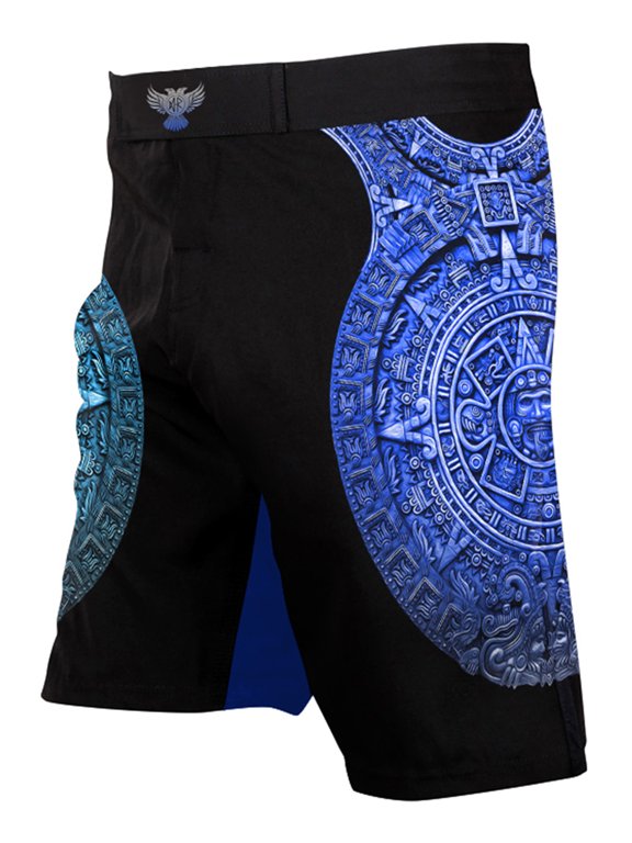 Men's Aztec Ranked BJJ MMA Shorts Blue