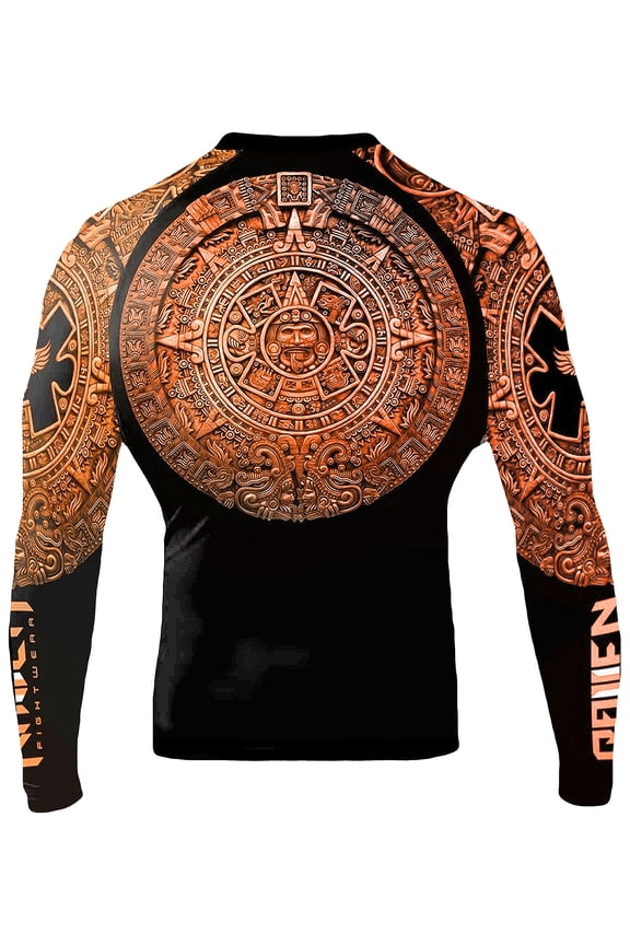 Men's Aztec Ranked BJJ Rash Guard MMA Orange