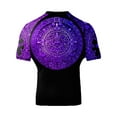 thumbnail image 1 of Raven Fightwear Men's Aztec Ranked Jiu Jitsu BJJ Rash Guard Short Sleeve MMA Purple, 1 of 3