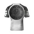 thumbnail image 1 of Raven Fightwear Men's Aztec Ranked Jiu Jitsu BJJ Rash Guard Short Sleeve MMA White, 1 of 2