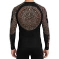 thumbnail image 1 of Raven Fightwear Men's Aztec Ranked Rash Guard MMA BJJ Brown, 1 of 3