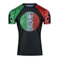 thumbnail image 1 of Raven Fightwear Men's Aztec Short Sleeve BJJ Rash Guard MMA Red/White/Green, 1 of 3