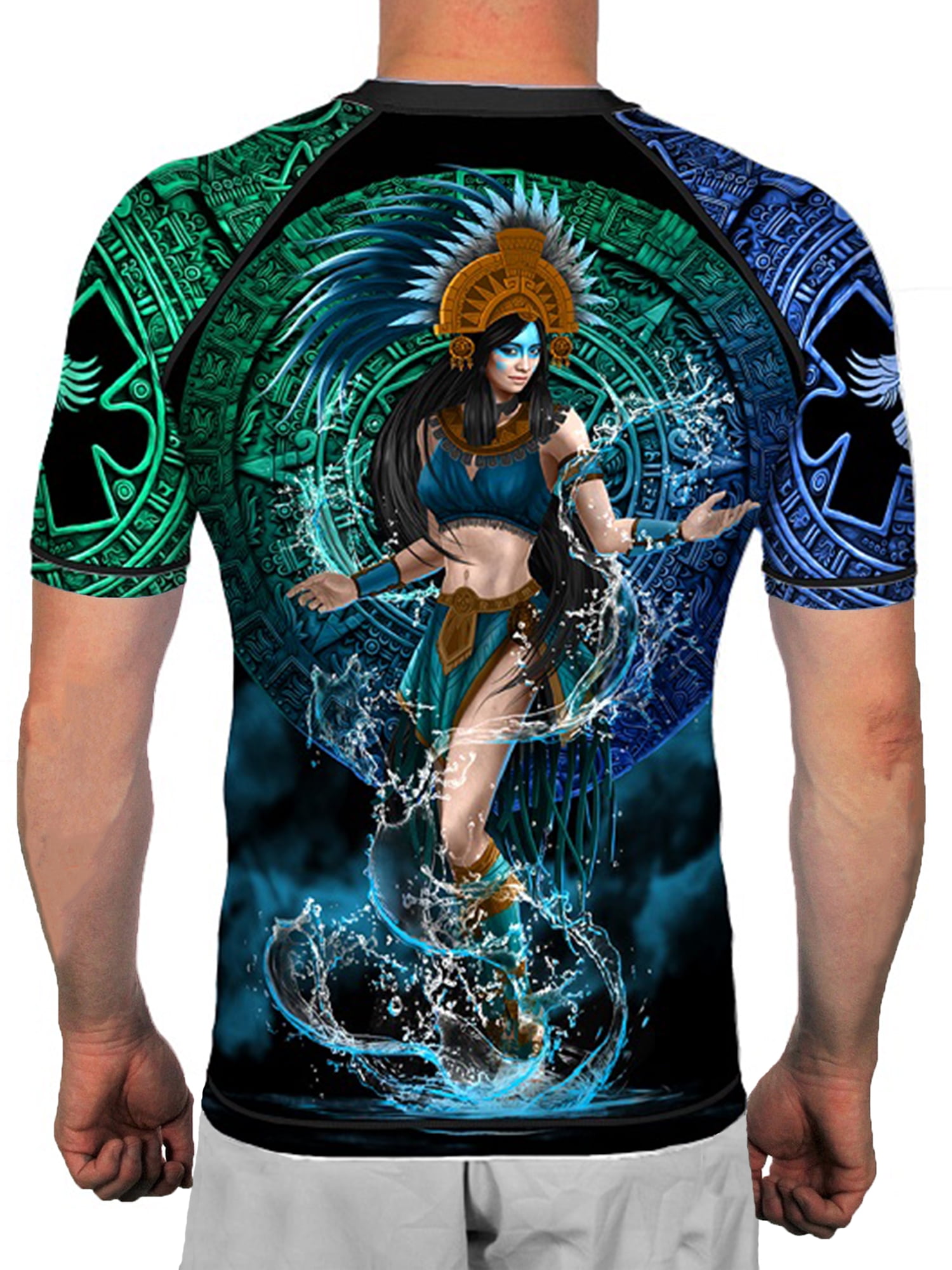 Raven Fightwear Men's Aztec Water Goddess Chalchiuhtlicue Short Sleeve ...