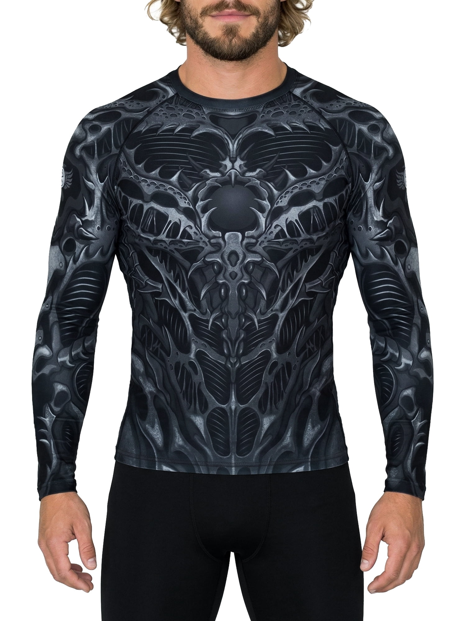 Raven Fightwear Men's Biomechanical BJJ Rash Guard MMA Black - Walmart.com