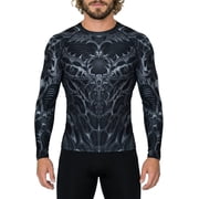 Raven Fightwear Mens Biomechanical BJJ Rash Guard MMA Black