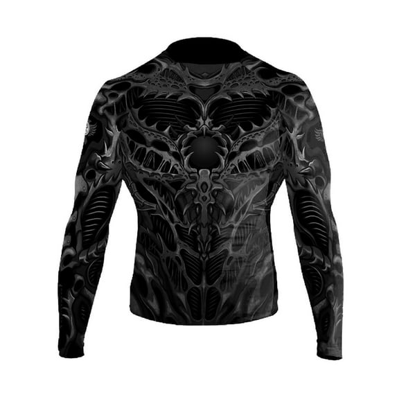 Raven Fightwear Men's Biomechanical BJJ Rash Guard MMA Black