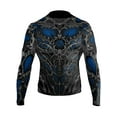 thumbnail image 1 of Raven Fightwear Men's Biomechanical BJJ Rash Guard MMA Blue, 1 of 3