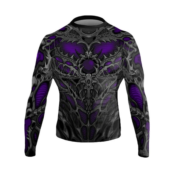 Raven Fightwear Men's Biomechanical BJJ Rash Guard MMA Purple