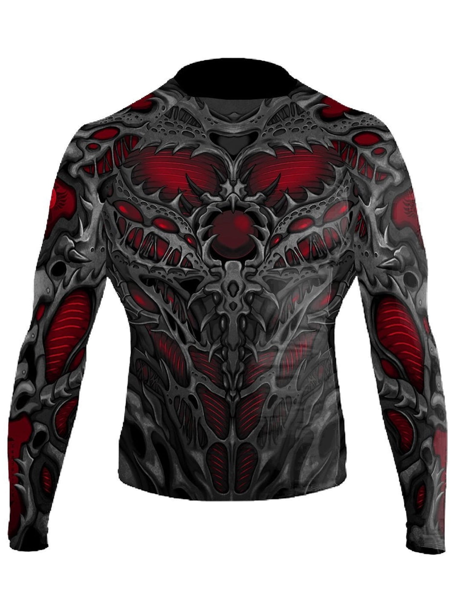 Raven Fightwear Men's Biomechanical BJJ Rash Guard MMA Red - Walmart.com