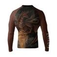 thumbnail image 1 of Raven Fightwear Men's Brown Dragon BJJ Jiu Jitsu Rash Guard MMA, 1 of 3