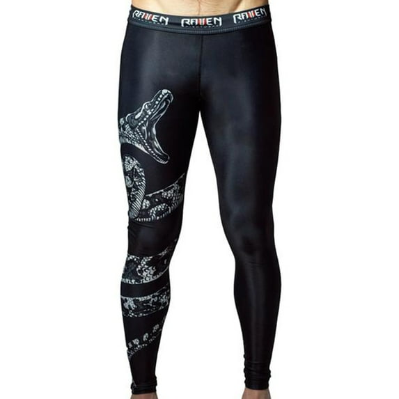 Raven Fightwear Men's Constrictor Snake BJJ Spats MMA Black/White
