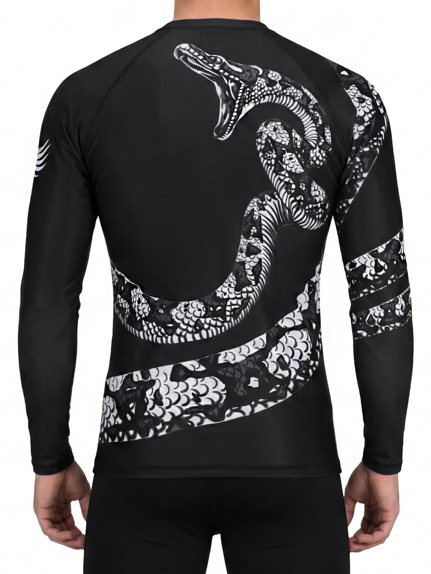 Raven Fightwear Men's Constrictor Snake IBJJF Approved MMA Rash Guard ...