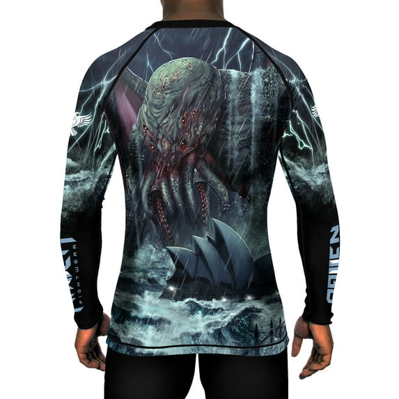 Raven Fightwear Men's Cthulhu Rises BJJ Rash Guard MMA Black