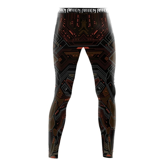 Raven Fightwear Men's Cybernetic Leggings Spats MMA BJJ Brown