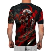 Raven Fightwear Mens Cybernetic Oni BJJ Rash Guard Short Sleeve MMA Black
