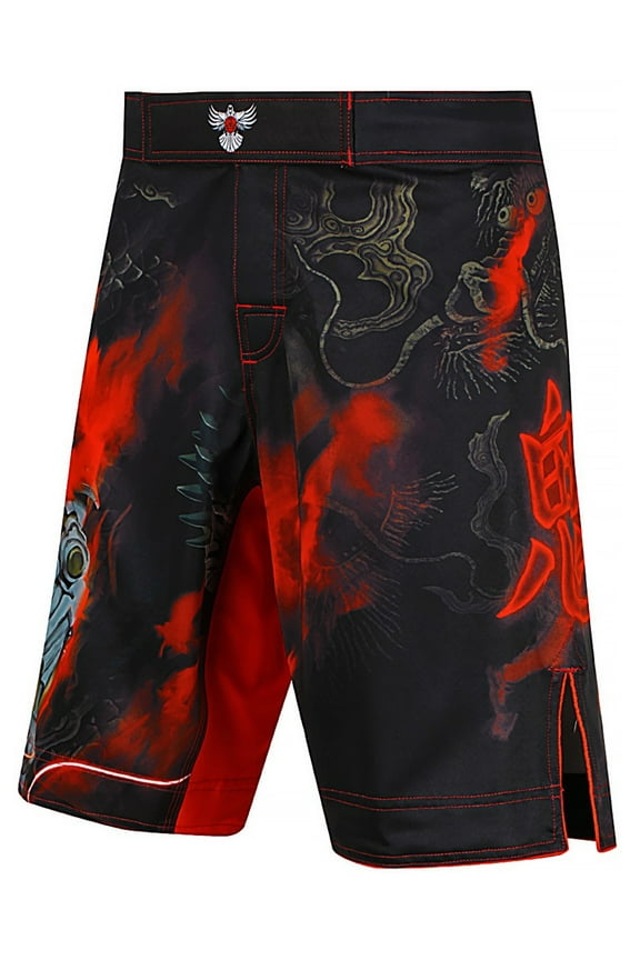 Men's Cybernetic Oni and Dragon MMA Shorts BJJ Black