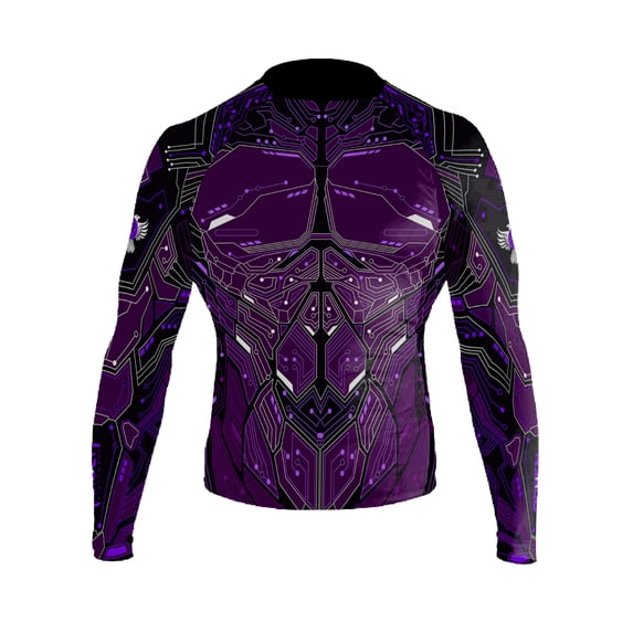 Raven Fightwear Men's Cybernetic Rash Guard MMA BJJ Purple