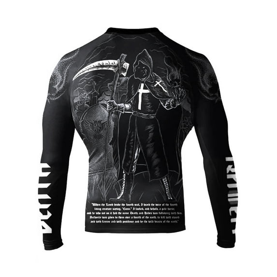 Raven Fightwear Men's Four Horsemen of the Apocalypse Death BJJ Rash Guard MMA Black Edition