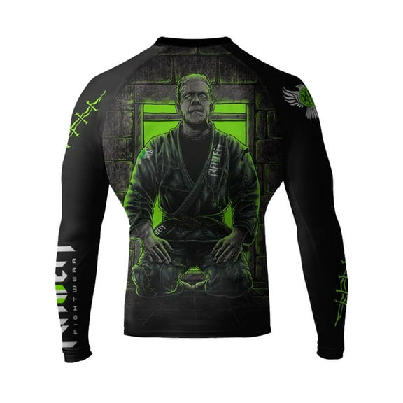 Raven Fightwear Men's Frankenstein's Monster MMA BJJ Rash Guard MMA Black