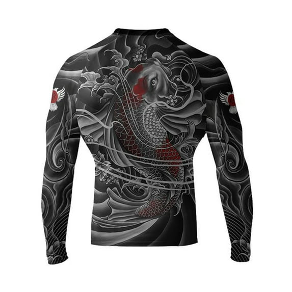 Raven Fightwear Men's Irezumi 2.0 Rash Guard MMA BJJ Black